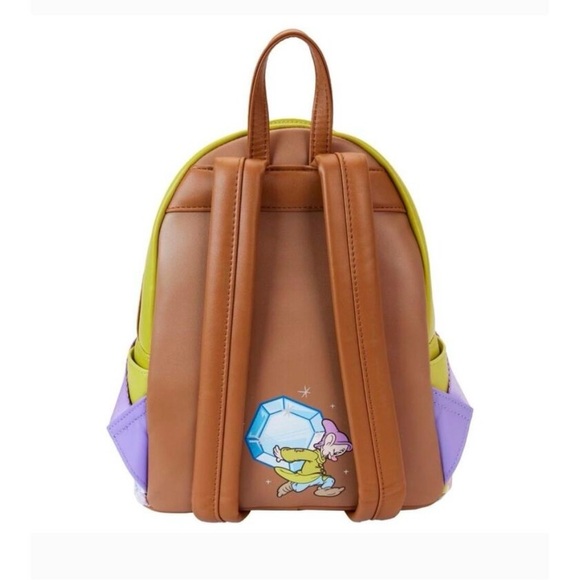 Loungefly Disney SNOW WHITE Diamond Dopey Dwarf Backpack - Picture 3 of 6